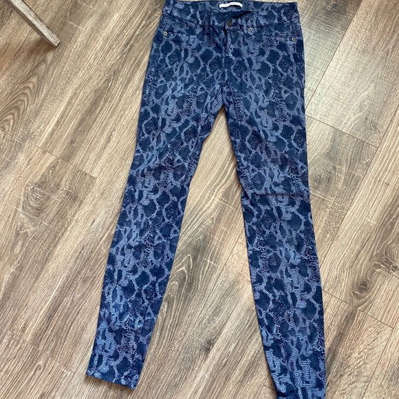 Snake print blue jeans size 27 - Picture 2 of 7